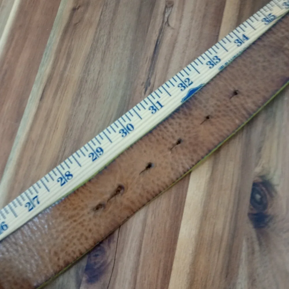 Vintage GAP Belt Y2K Brown Leather Statement Buckle Teal‎ Rhinestones Small